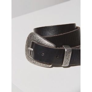 Metal-Tipped Leather Belt